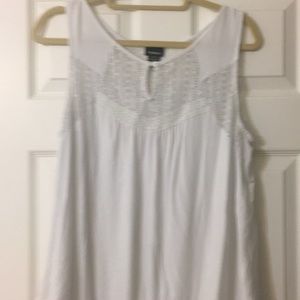 White sleeveless top
